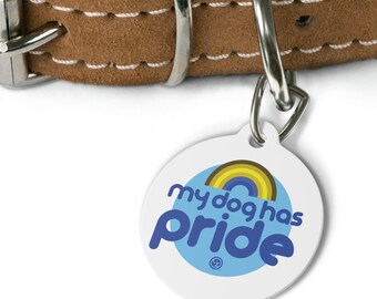 Gay PRIDE Dog Tag with Rainbow – Canine-Friendly Color Palette, Custom Pet Collar Charm, lgbtqi Puppy Pendant