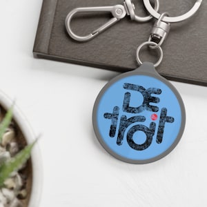 DETROIT Keychain or Bag Tag for Michigan and Motor City Lovers