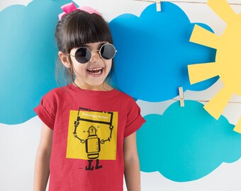 Colorful ROBOT Youth Short Sleeve T-shirt, educational for smart kids