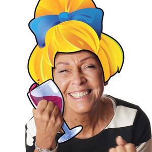 Photo Booth Prop, Blonde Big Wig: Party Celebration Accessory