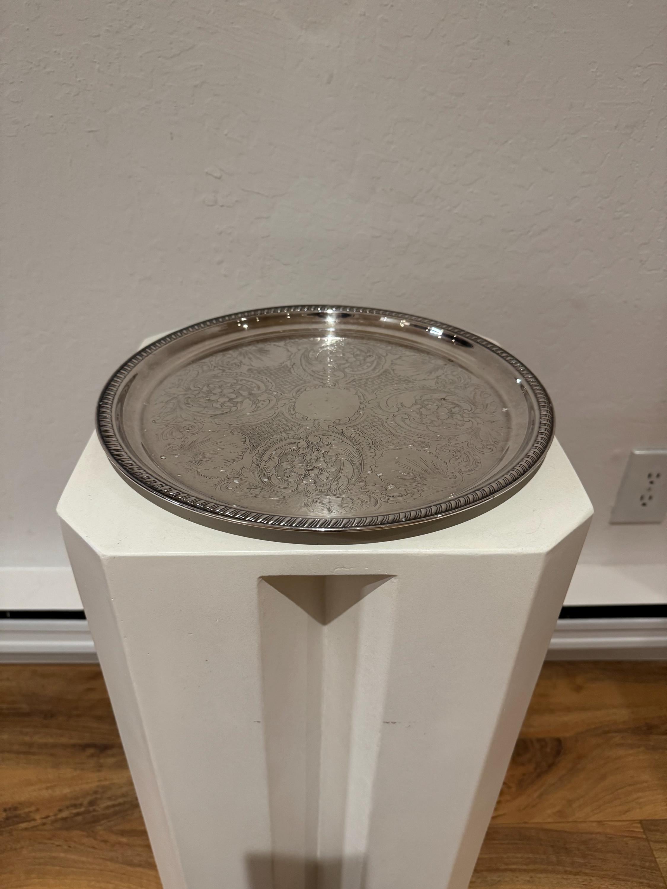 ヴィンテージ シルバーメッキ サービングトレイ - Etsy 日本