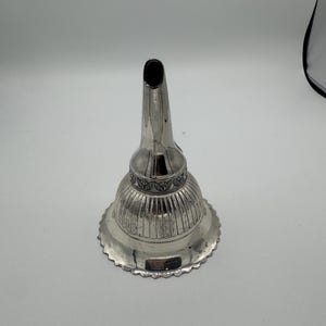 Vintage Silverplate Wine Funnel with Strainer – Tudor Rose Pattern, 2-Piece Bar Tool [SS]