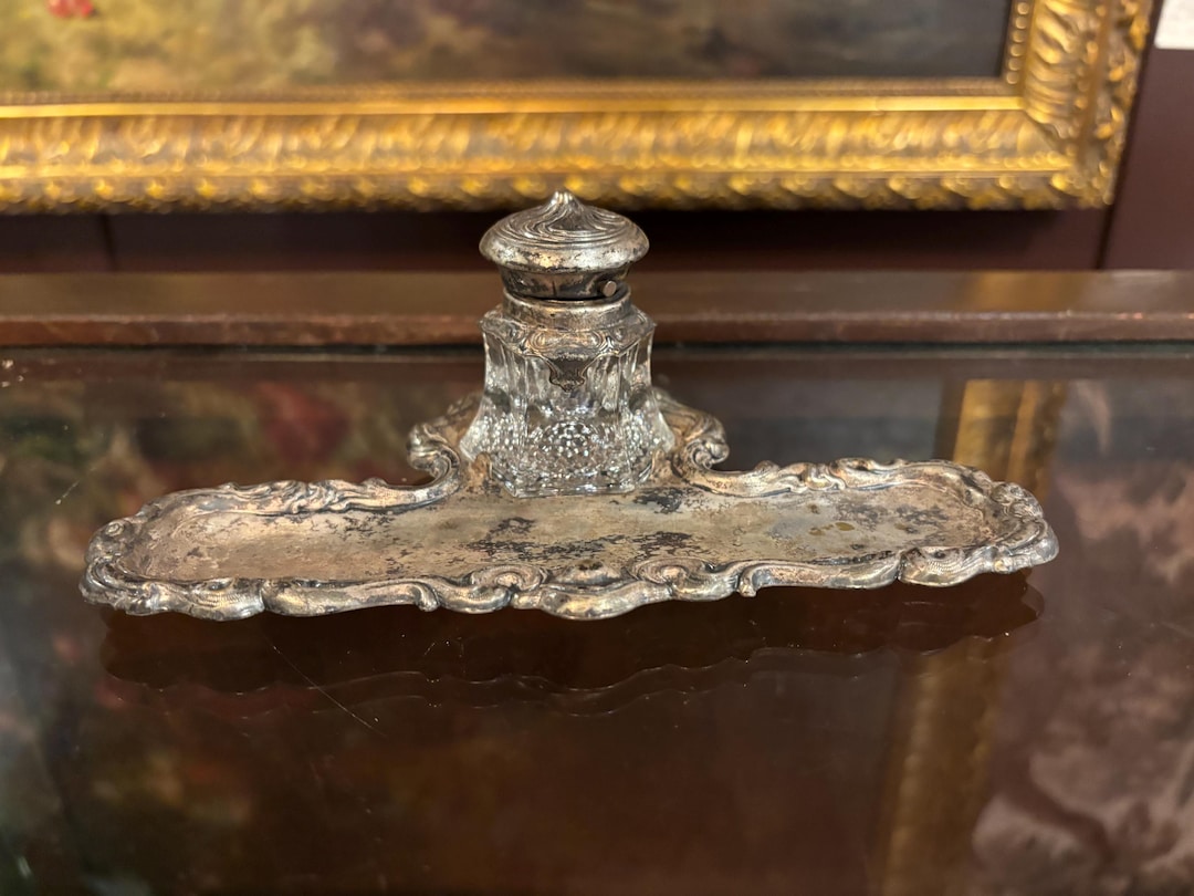 Antique American Victorian Inkwell With Pen Tray – Ca. 1880s [TH] - Etsy