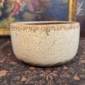 Antique Japanese Chawan – Wood-Fired Stoneware with Crawling Shino & Natural Ash Glaze | Late 19th–Early 20th Century [SR]