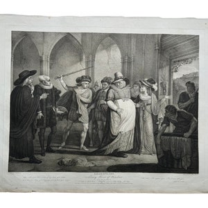 RARE 1801 Antique Shakespeare Engraving: Merry Wives of Windsor