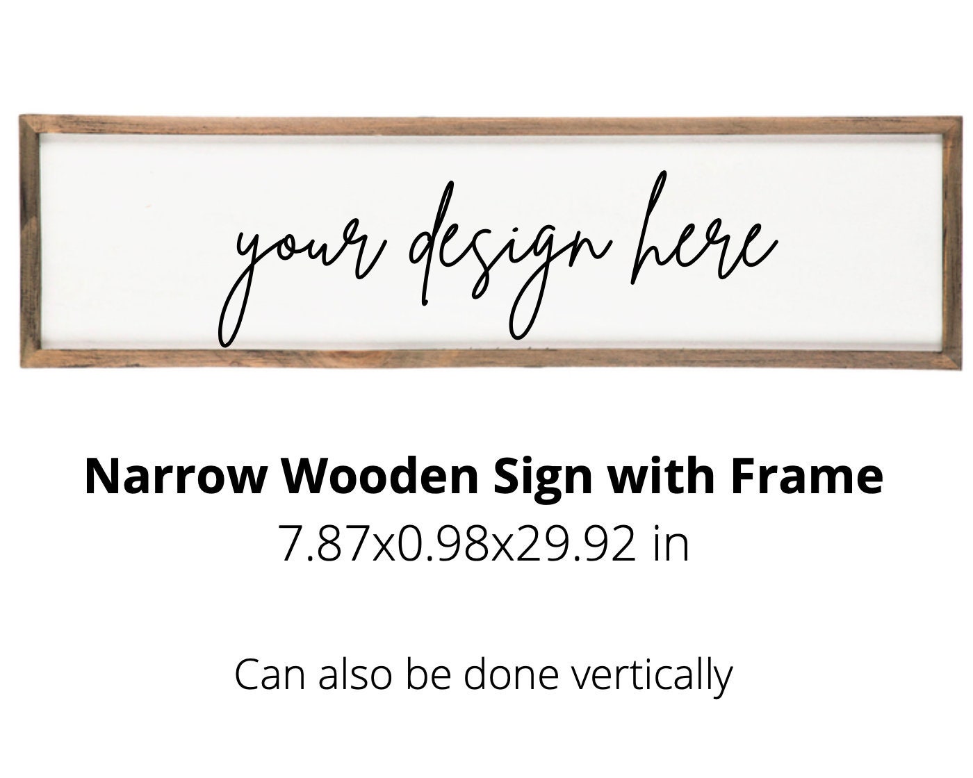 Customizable Narrow Wooden Sign with Frame Etsy