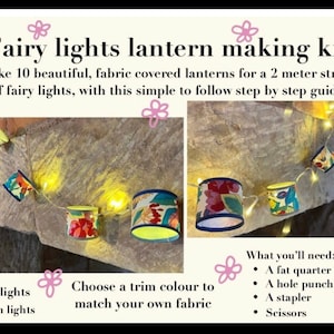 Lantern making kit, fairy light lanterns, lampshade making kit for fairy lights, craft kit