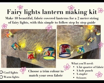 Lantern making kit, fairy light lanterns, lampshade making kit for fairy lights, craft kit