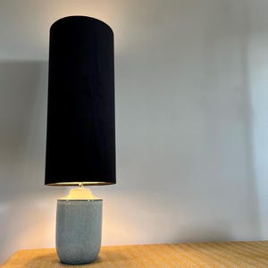 Black Velvet cylinder lampshade, extra tall lampshade plain black velvet