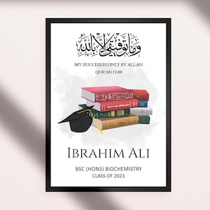 Personalised Graduation Print, Islamic Graduation Gift, Muslim Graduation Gift, Islamic Gifts, Islamic Prints, Graduation Print, Wall Art