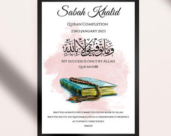 Quran Completion Gift, Hifz Completion Print, Aalimah Graduation, Islamic Graduation Print, Quran Completion Print, Eid Gift Islamic Gift