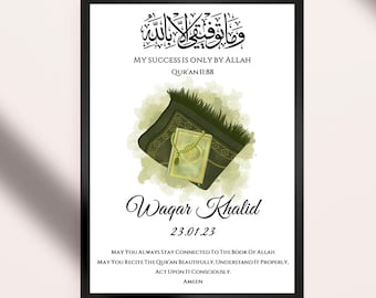 Quran Completion Gift, Hifz Completion Print, Aalimah Graduation, Islamic Graduation Print, Quran Completion Print, Eid Gift Islamic Gift