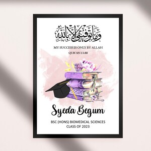 Personalised Graduation Print, Islamic Graduation Gift, Muslim Graduation Gift, Islamic Gifts, Islamic Prints, Graduation Print, Wall Art