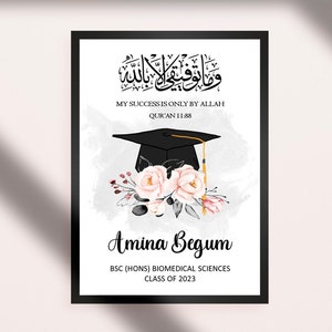 Personalised Graduation Print, Islamic Graduation Gift, Muslim Graduation Gift, Islamic Gifts, Islamic Prints, Graduation Print, Wall Art