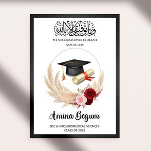 Personalised Graduation Print, Islamic Graduation Gift, Muslim Graduation Gift, Islamic Gifts, Islamic Prints, Graduation Print, Wall Art