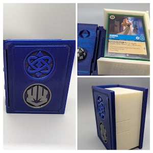 Spell Book Deckbox para Lorcana u otro TCG de 60 cartas de doble manga con 2 símbolos