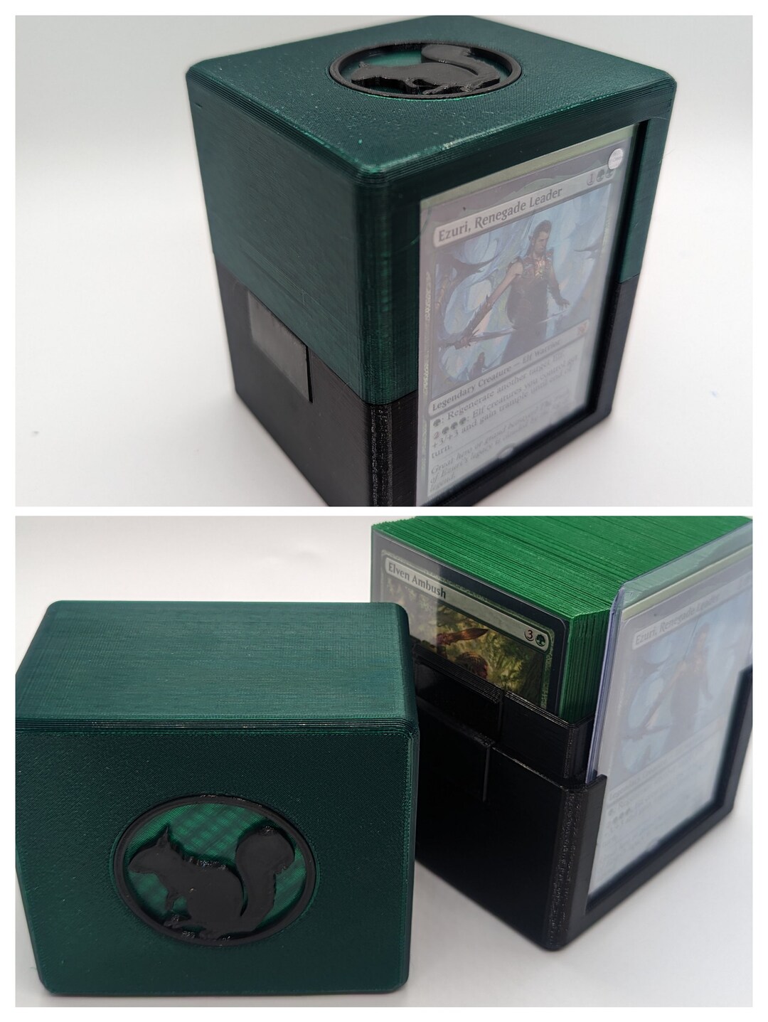 MTG Commandersized Deck Box W Toploader 1 or 2 Colors With Guild, Mana or Strixhaven School