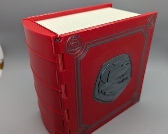 Spell Book Double Deck Box for 2 Double Sleeved 100 Card Decks Magic The Gathering Commander edh TCG  Custom symbols and colors