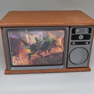 Caja de mazo retro de consola TV para 100 cartas con funda doble más dados MTG Magic the Gathering Pokémon Flesh and Blood One Piece
