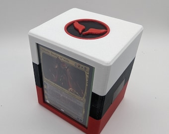 3 Color Magic the Gathering MTG Commander EDH Deck Box with slot for Toploader for your commander