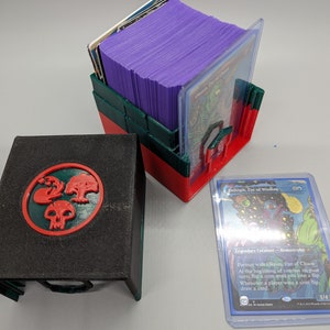 The Tool Box Partner - 3 color MTG Commander EDH Deck Box with 2 toploader slots