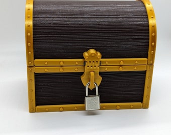 Treasure Chest Deck Box for Magic The Gathering MTG EDH Commander or other trading Card Cames holds 100 double sleeved cards