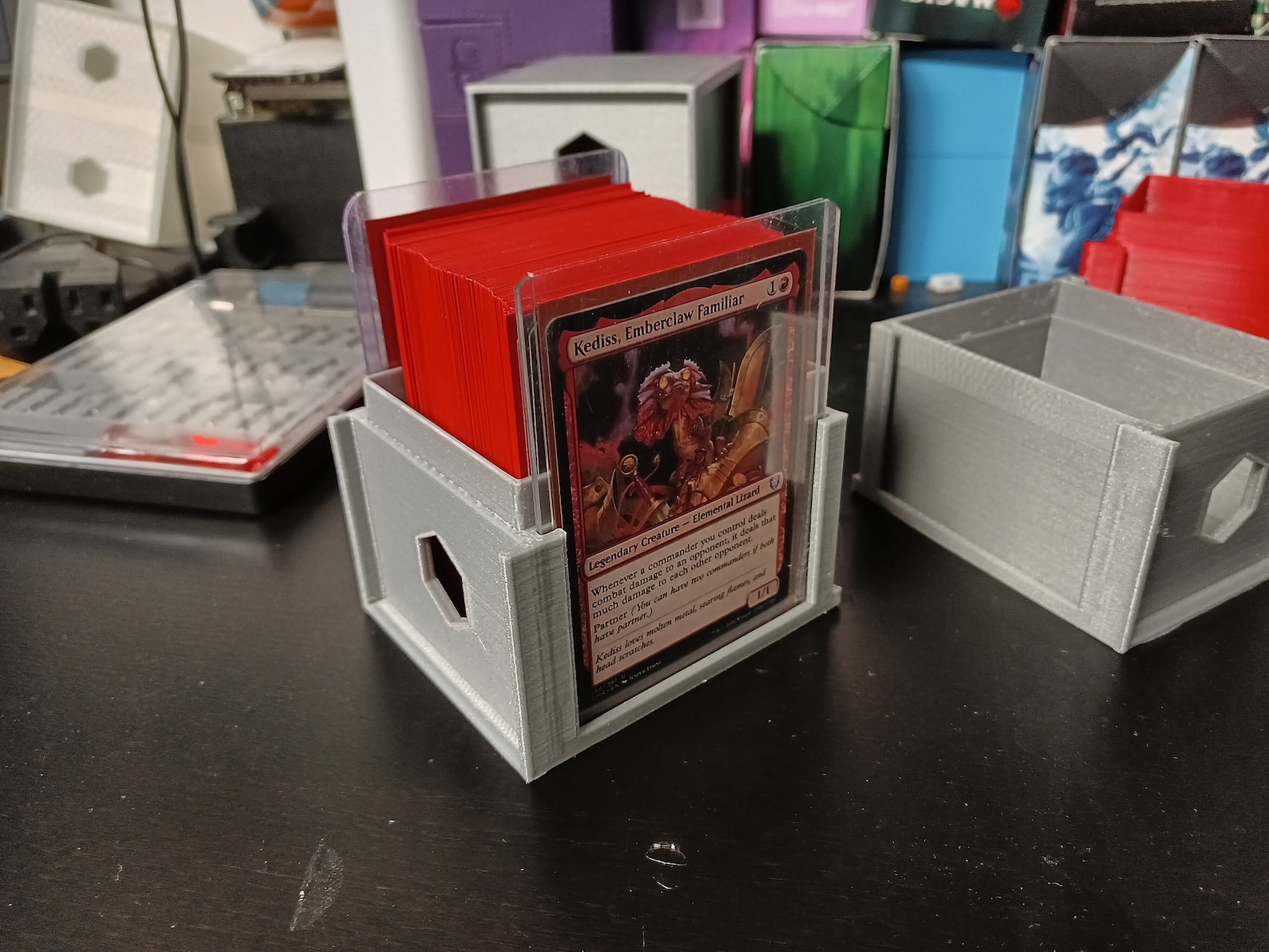 MTG EDH Commander Deck Box W/ 2 Toploader Slots partner Etsy