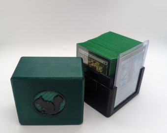 Custom Commander Sized deck box w Toploader - 1 or 2 Colors Custom Symbol holds 100 double-sleeved cards
