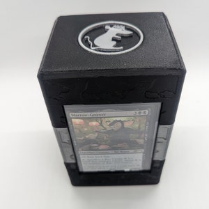 Caja de mazos RatBox con cargador superior y bandeja de dados para MTG Magic The Gathering Commander EDH
