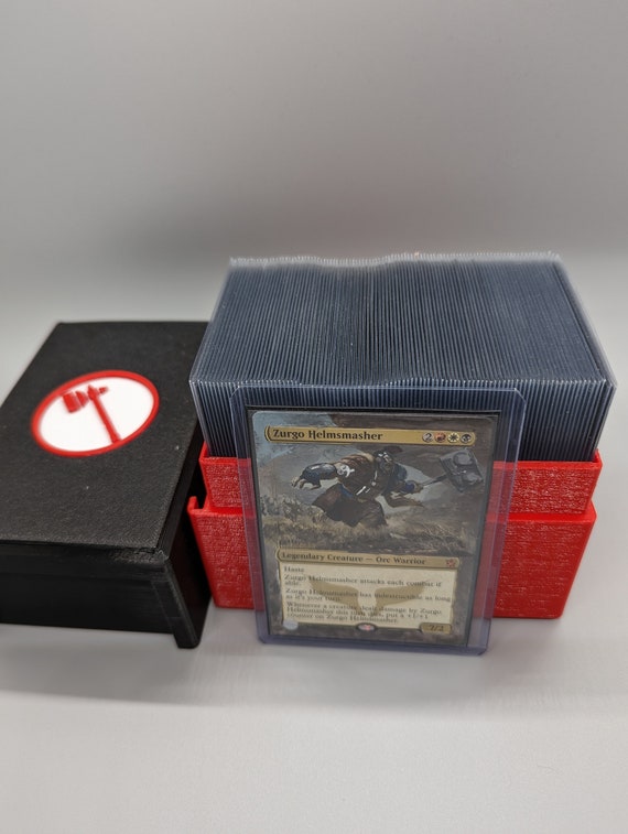 mtg best deck box for commander Amazon.com: AFIING MTG Deck Box for Commander Display,Card Deck Box Fits  100 Double Sleeved Cards, Magic Commander TCG Card Storage case with 2  Dividers,Dice Bag and 1 Toploader(Green/Grey) : Toys & Games