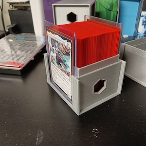 MTG EDH Commander Deck Box con 2 slot per caricamento dall'alto (Partner, Companion) per Stanley Tool Box