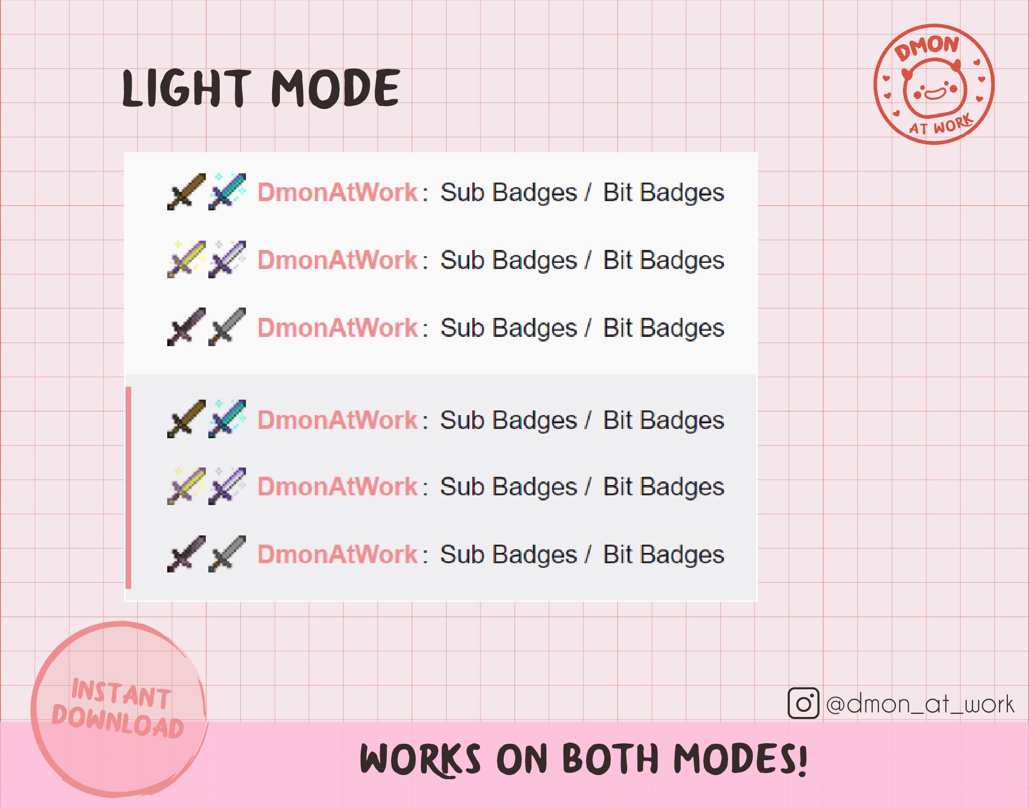 Twitch Badges Minecraft Sword 3 Tiers Sub/bit Package - Etsy