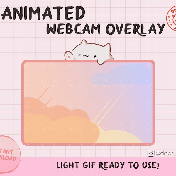 Bongo Cat Animated Webcam Overlay Meme / Cámara web Animada Gato