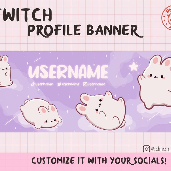 Twitch Profile Banner - Spacial Bongo Bunnies / Imagen de portada Conejos espaciales