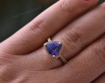 Blue Tanzanite Gemstone Ring, 925 SIlver Sterling Ring, December Birthstone Ring, Blue Stone Ring, Tanzanite Jewellery Set, Engagement Ring