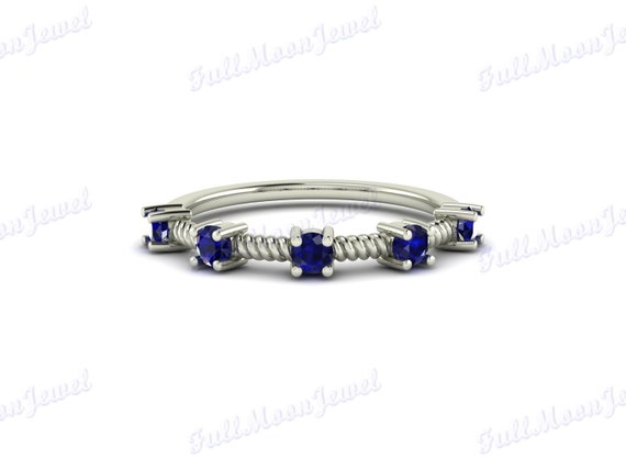 サファイア エタニティ バンド - ハーフ エタニティ リング - 9 月  