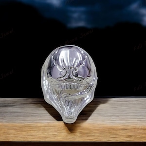 Vintage Skull Ring Men | Gothic 3D Skull Ring | Sterling Silver Biker Band | Punk Rock Jewelry | Memento Mori Ring | Unique Gift for Him
