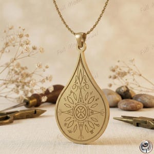 Collar con el Código Eckasha / Colgante Eckasha de bronce / Colgante con el Símbolo de la Semilla Divina / Collar con Geometría Espiritual / Collar con Símbolo Sagrado para Hombres y Mujeres