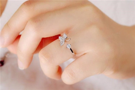 Dainty butterfly ring sale