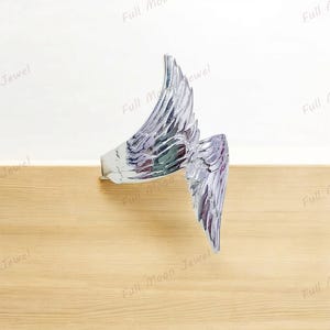 Gold angel wings ring, delicate and meaningful jewelry for her.