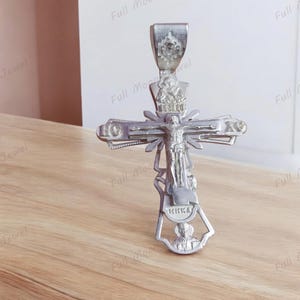 Pardon Indulgence Crucifix Pendant | Saint Benedict Cross | Miraculous Medal Rosary Pendant | Catholic Charm | Religious Gift for Him