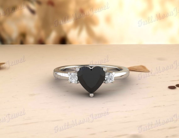 Amazon.com: 14k Solid Gold Heart Solitaire Ring, Heart Shape Cut Ring, 8 MM  Heart Cubic Zirconium Stone 1.5 MM Band Stackable Birthstone Ring :  Handmade Products