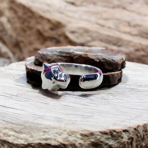 Sterling Silver Panther Ring – Adjustable Wild Cat Ring – Leopard Jaguar Tiger Jewelry – Rose Gold Animal Ring – Gift for Men & Women