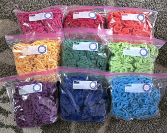 PRO 10-inch Cotton Bright Potholder Loops Friendly Loom Brights Red, Lime, Green, Yellow, Turquoise, Blue, Plum, Pink Lotta Loops BULK