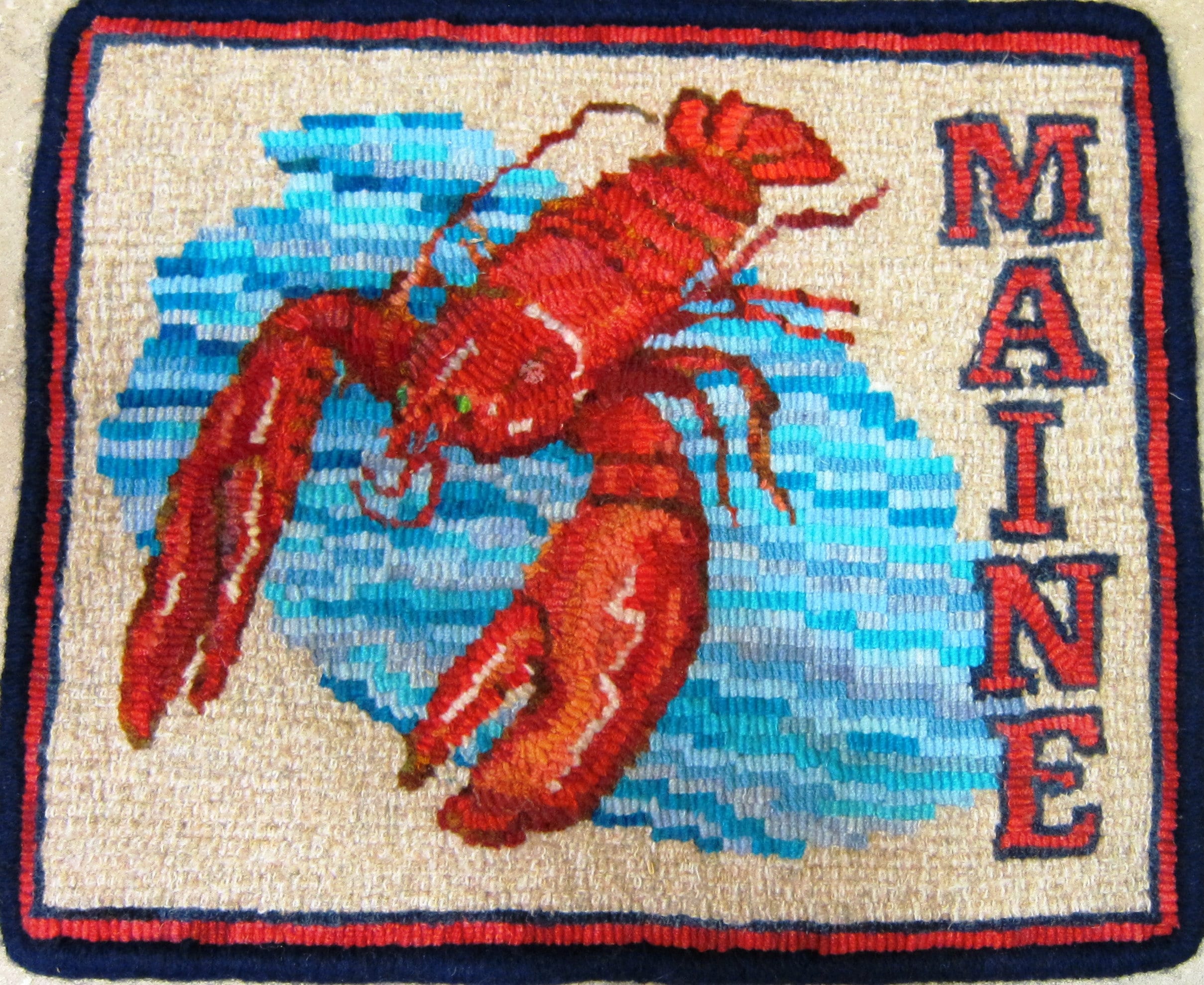 Hooked Rug Pattern Hooking Maine Lobster Etsy