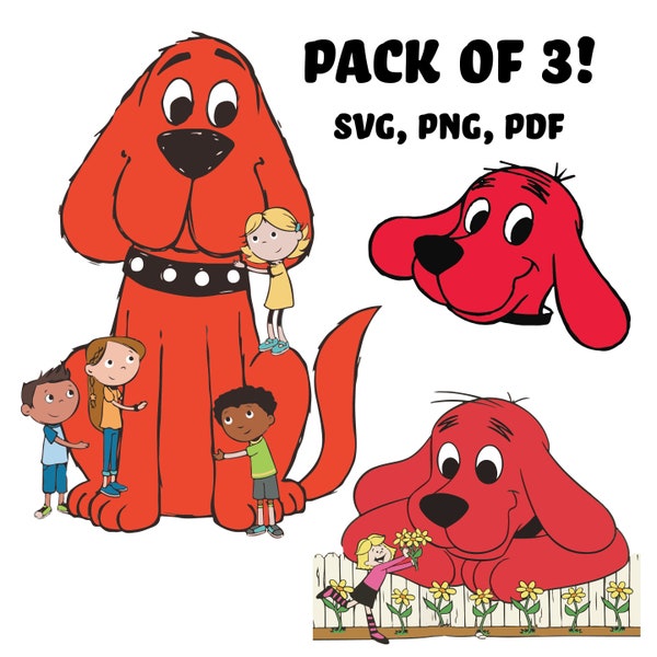 Clifford the Big Red Dog PNG SVG: High-Quality, High-Resolution Digital Download for Crafters and Designers