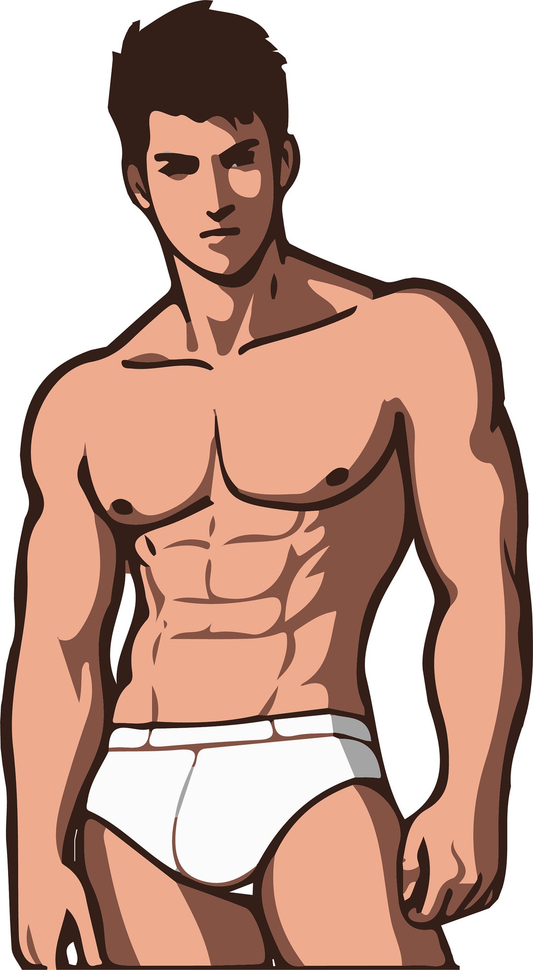 Male Underwear Model SVG, Png, JPG Professional Quality Files for DIY