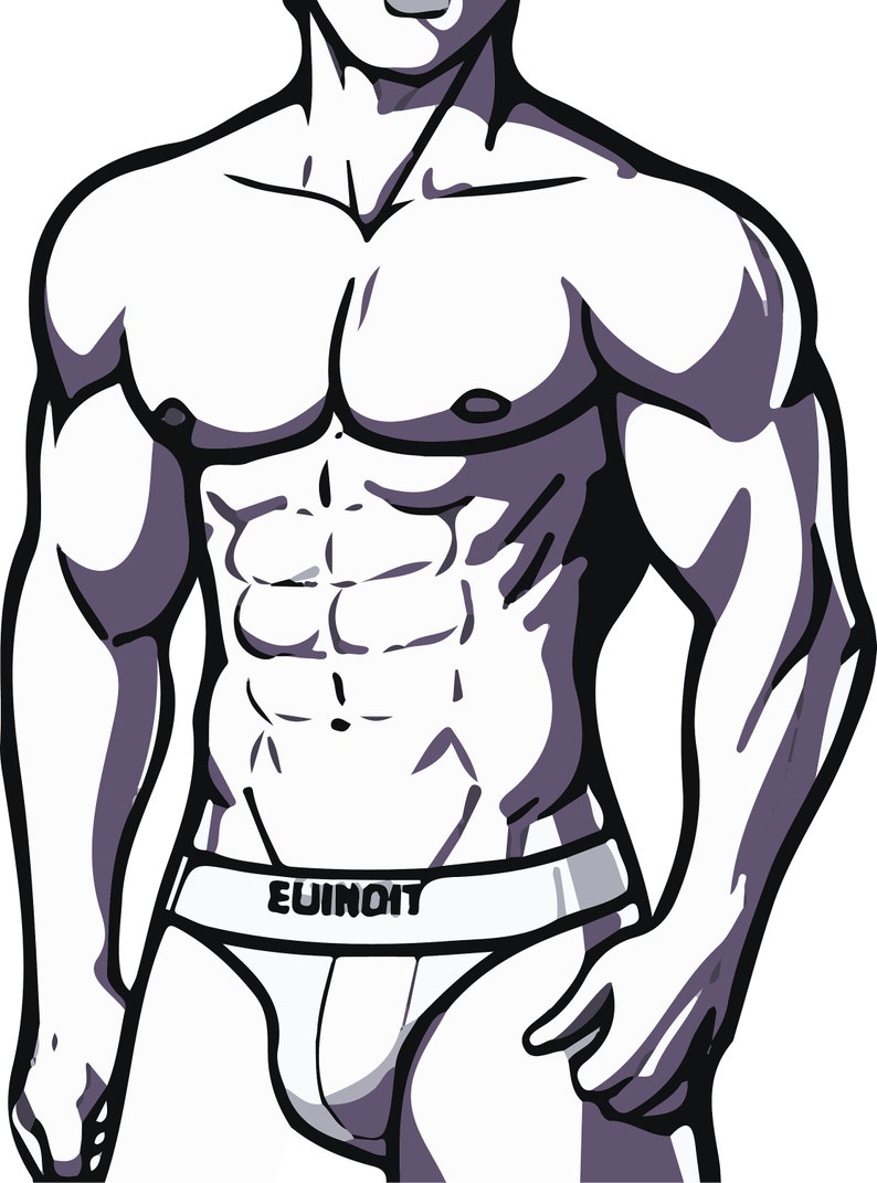 Male Underwear Model SVG, Png, JPG Professional Quality Files for DIY
