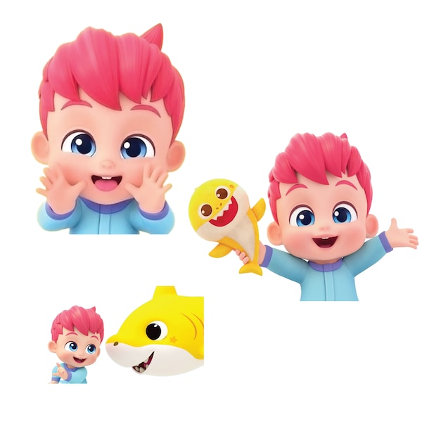 3-Pack Bebefinn PNG Images, High-Quality Baby Shark Nursery Rhymes, Children’s Educational Graphics