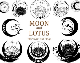 Download Lotus And Moon Etsy